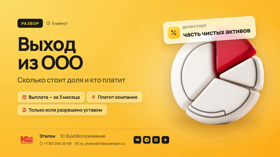 Выход участника из ООО: сколько стоит доля и кто платит