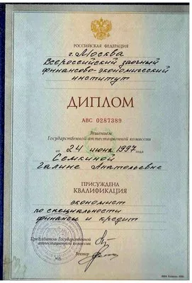 Диплом Шорохова Галина